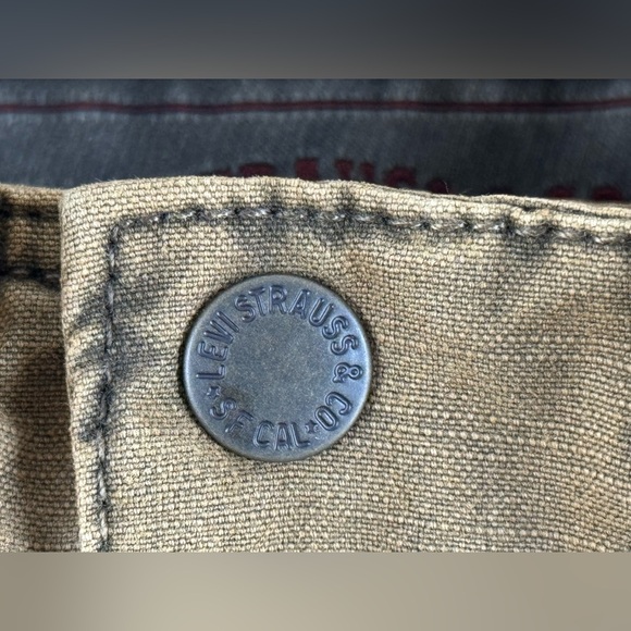 Levi's Men's Canvas Full-Zip Five-Pocket Khaki Trucker Jacket, Size Medium - Picture 10 of 15